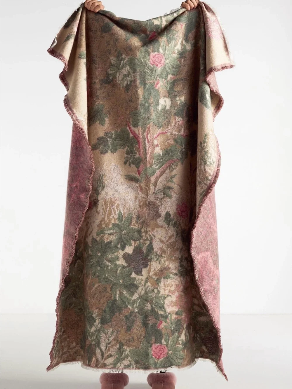 Anthropologie Woven Jacquard Patterned Throw Blanket